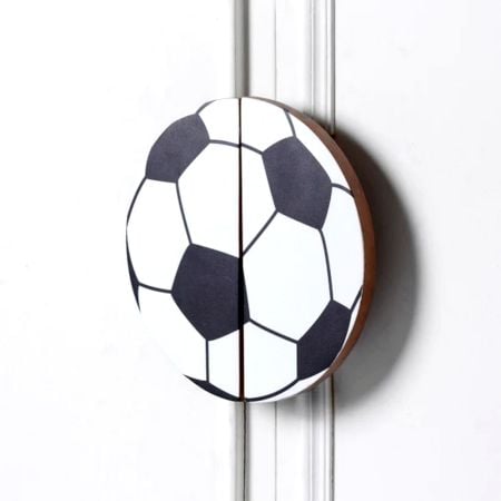 Handmade Football Cupboard Handles in Acacia Wood Set